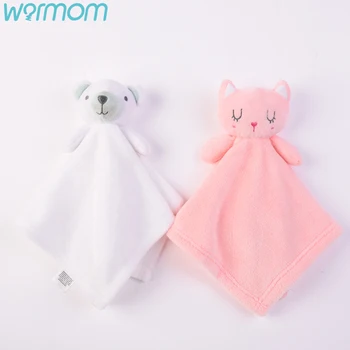 

WARMOM Soothe Appease Towel Soft Plush Comforting Toy For Baby Sleep Cute Animal Hand Towels for Baby Bath 3 Colors Choose