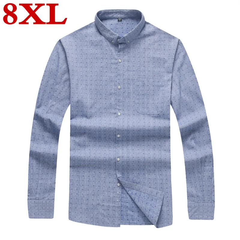 Мужские рубашки больших размеров 8XL 7XL 6XL 5XL весенние и осенние мужские на