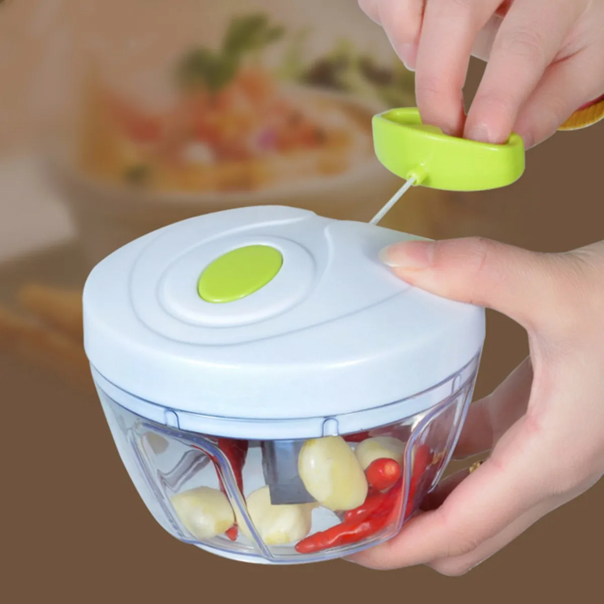 

warmtoo Food Chopper Manual Pull String Vegetable Fruits Chopper Multifunctional Convenient Household Mixers Food Processor