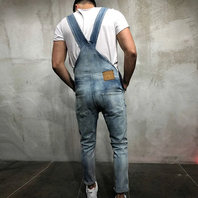 CYSINCOS Для Мужчин's Рваные джинсы комбинезоны шорты Лето Марка NEW FASHION Hi Street рваные джинсовые Комбинезон для человек штаны с подтяжками