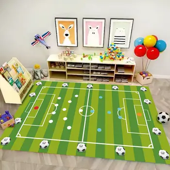 

Custom Home Carpet Children's Room Cartoon Blanket Soccer Balls 3D Children Crawling Mat Billiard Basketball Map Game Sky Manga