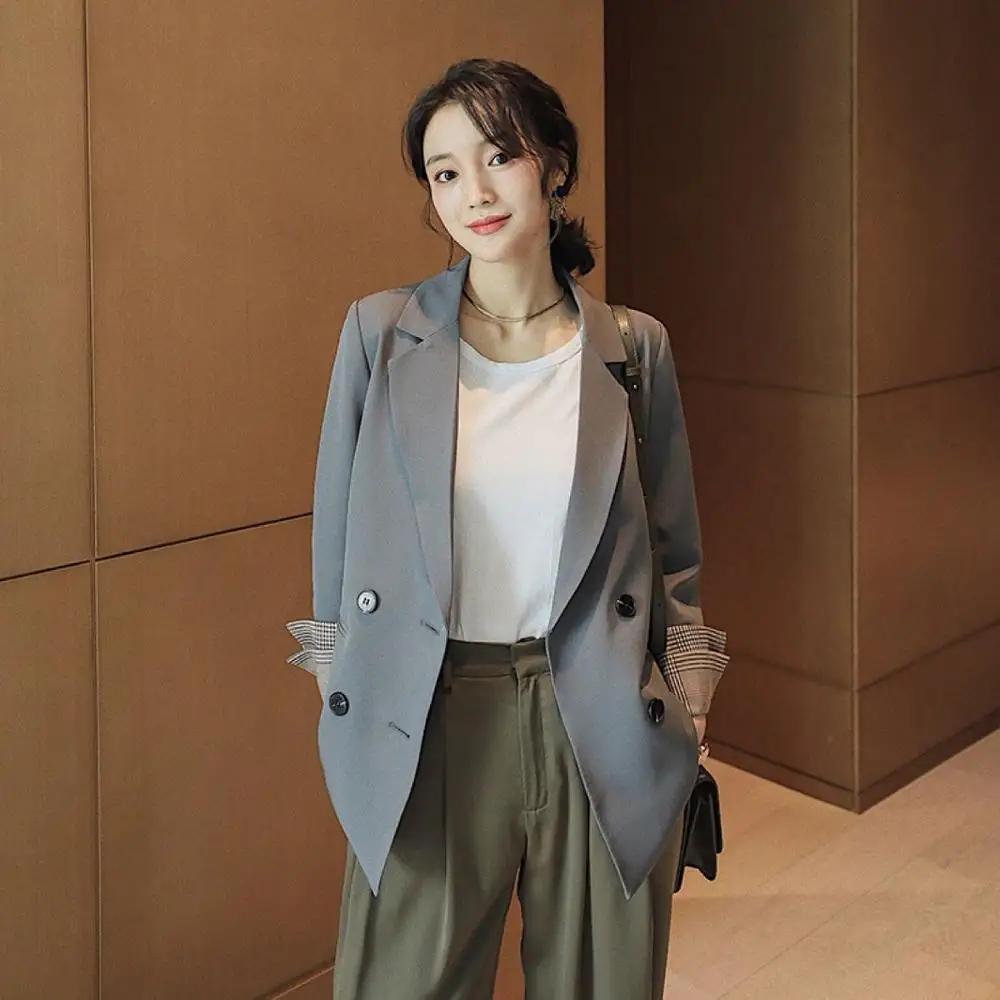 

2020 spring and autumn new small suit solid color suit jacket women fashion casual wild retro female jacket