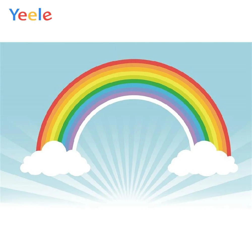 Yeele 虹背景誕生日パーティー素敵なクラウド傘ハート壁紙ベビー漫画の写真フォトスタジオの背景 背景 Aliexpress