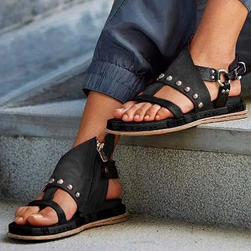 Women's Shoes In Stock! Bohemian Retro Style Flat Shoes Open Toe Shoes Summer Casual Plus Size Shoes