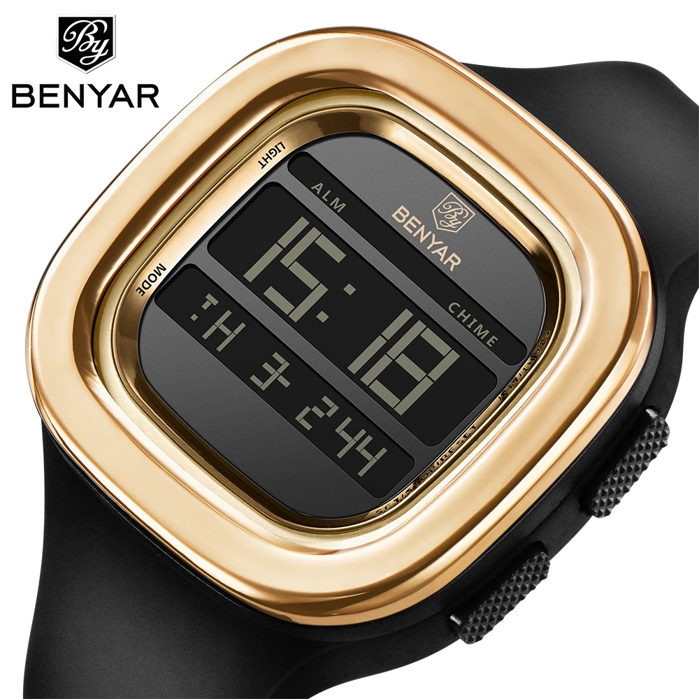 

BENYAR Sport LED Digital Watches For Man Luxury Military Army Clock Silicone Electronic Watch Run Erkek Saat Infantry 2018 NEW