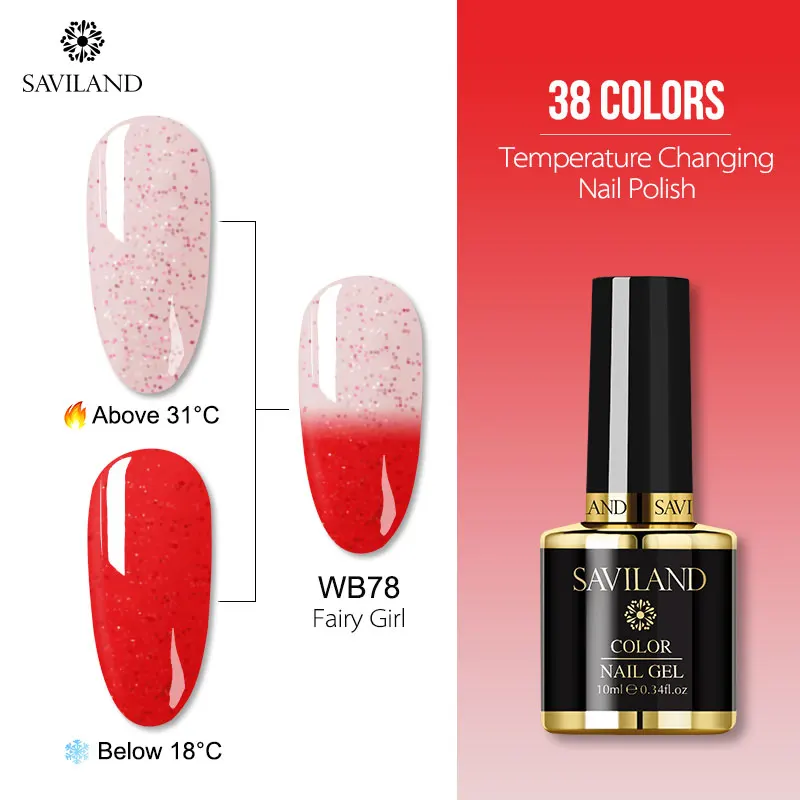 10ml WB78 Saviland 7 мл Тепловая температура изменение УФ-гель для ногтей изменение настроения Хамелеон Гель лак для ногтей цветной гель лак - Цвет: 10ml WB78