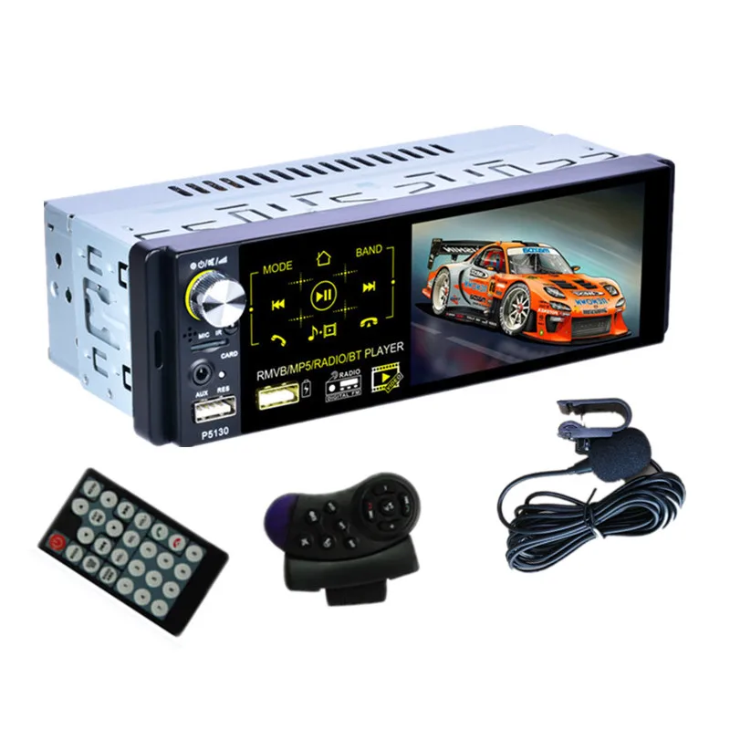 Универсальный Автомобильный мультимедийный плеер 1Din Bluetooth/MP5/AM/FM/RDS радио аудио стерео, автомобильный 1 Din 4,1 дюймовый экран радио - Цвет: Radio with swc