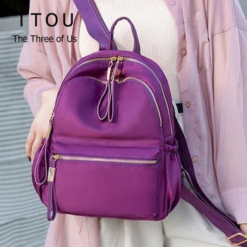 

Preppy Style Women Nylon Backpack Casual Solid Color School Bag for Teenager Female Shoulder Bags Quality Travel Bags Bagpack