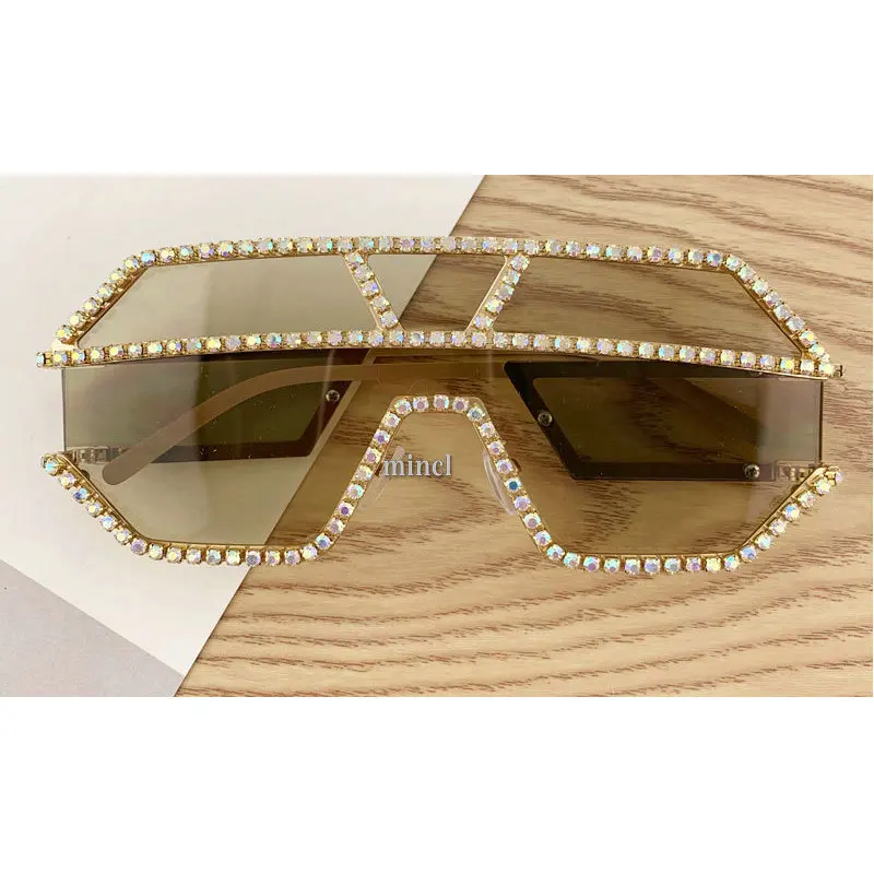 Oversize Square Sunglasses Women Fashion Luxury Rhinestone Sunglasses Big Shades Transparent Pink Yellow Sun Glasses Female NX