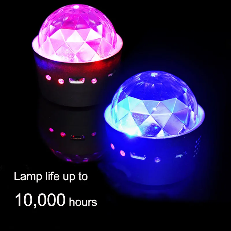 Мини светодиодный RGB мигающий автомобильный атмосферный светильник USB Голосовое управление вечерние DJ музыка концертное шоу произведено украшение хрустальный шар огни
