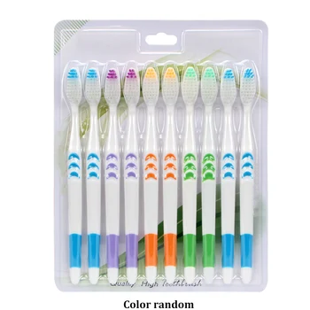 

10pcs/set Portable Stain Remove Non Slip Toothbrush Oral Care Mouth Clean Professional Adult Powerful Anti Bacteria Soft
