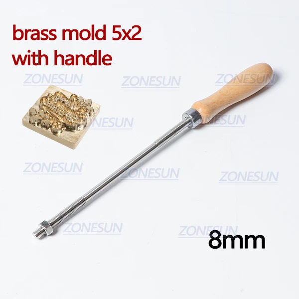 8mmS 5x2cm ZONESUN 5/8/10 мм деревянной ручкой для металлический логотип на заказ Печать Еда торт Брендинг железа кожа резьба по дереву сжигания плесень штамп-печатка - Цвет: 8mmS 5x2cm