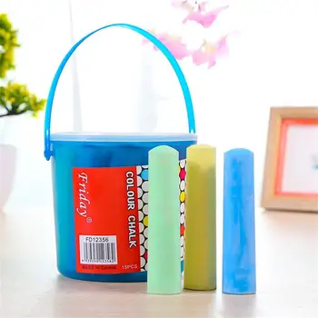 

15pc dust-free chalk children's pavement stick various colors art floor chalk fun wet and dry erasable chalk free shipping 40A9