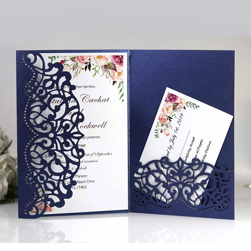 Details about   Wedding Favors Invitation Cards Party Supply Laser Cut Heart Hollow Style 50pcs 