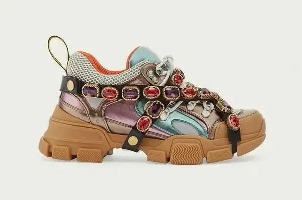 Г. OLOMLB, украшенные кристаллами ультра кроссовки, новые роскошные брендовые разноцветные туфли на платформе со шнуровкой - Цвет: 1