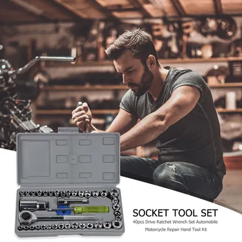 

40pcs Car Repair Combination Disassembly Tool Motorcycle Ratchet Socket Wrench Hand Tools Ratchet Wrench Set