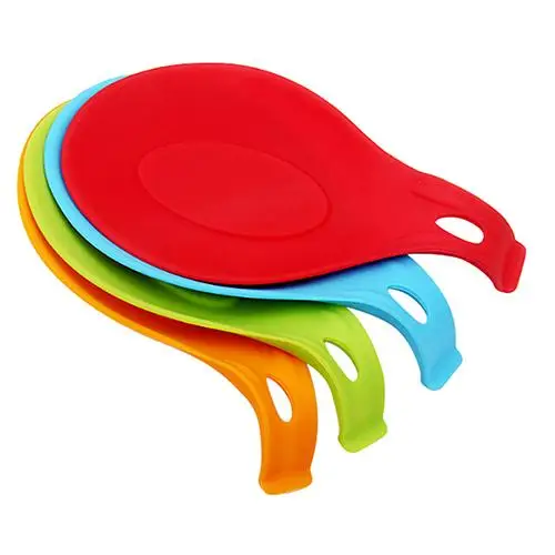 Multipurpose Silicone Heat Resistant Spoon Fork Mat Food Grade Silica Gel Spoon Put Pad Rest