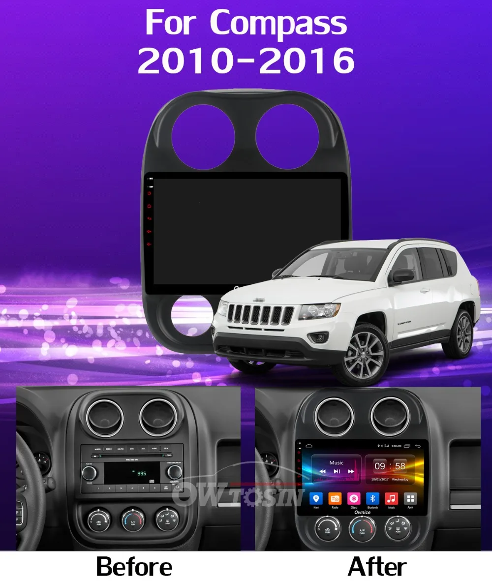 Top 360°Panoramic Camera 4G SIM 8Core 4G+64G Android 9.0 Car Multimedia Radio For Jeep Compass 2010-2016 GPS SPDIF DSP CarPlay Video 7