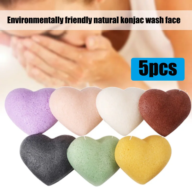 5 шт. Природа Konjac слоеное очищающее средство для лица моющая губка для отшелушивания очищающий спонж 998 - Цвет: As Show