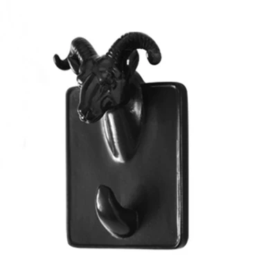 Black Goat Настенный крючок-вешалка домашняя настенная голова животного стойка - Цвет: Black Goat