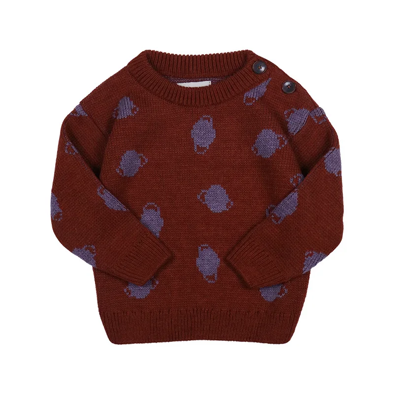 Baratos En existencia BO KIDS 2019 Otoño e Invierno nuevos conjuntos de suéter para niños de cuello redondo con estampado de letras suéter de costura