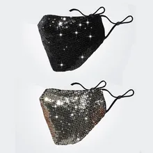 Nova pm2.5 máscara de boca ao ar livre lavável reutilização máscara facial lantejoulas máscara proteção múltipla filtro máscara de proteção halloween cosplay