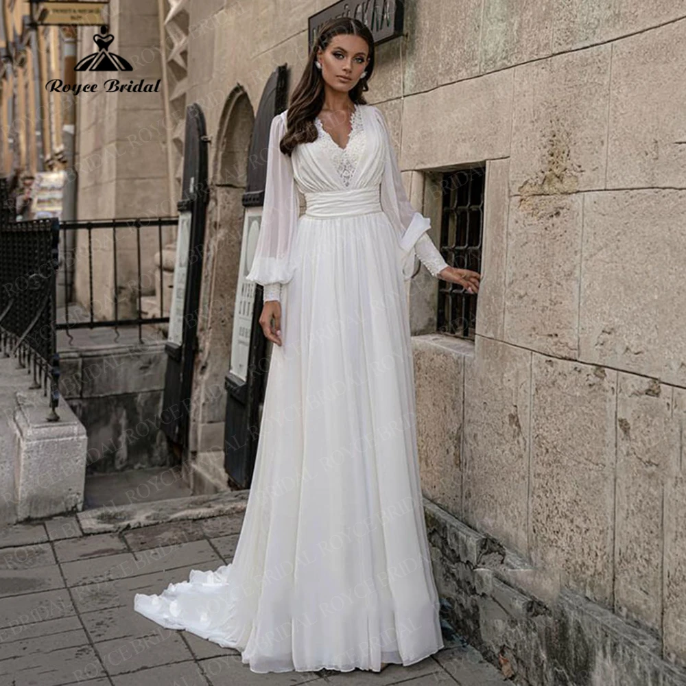 simple wedding dresses with sleeves 2022