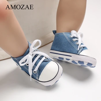 

New Baby Canvas Sneaker For Newborn Sport Shoes For Baby Boys Girls Infant Toddler Soft Bottom Anti-slip First Walkers 0-18 M