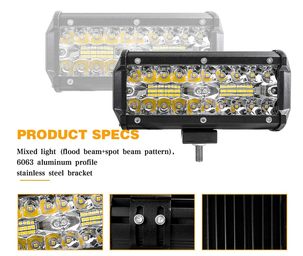 AICARKAS 120 Вт 12000LM светодиодный свет бар 7 дюймовый внедорожник светодиодный вождения Противотуманные фары с Spot& Наводнение Combo Луч Для Jeep utv вездеход грузовик ATV 4X4
