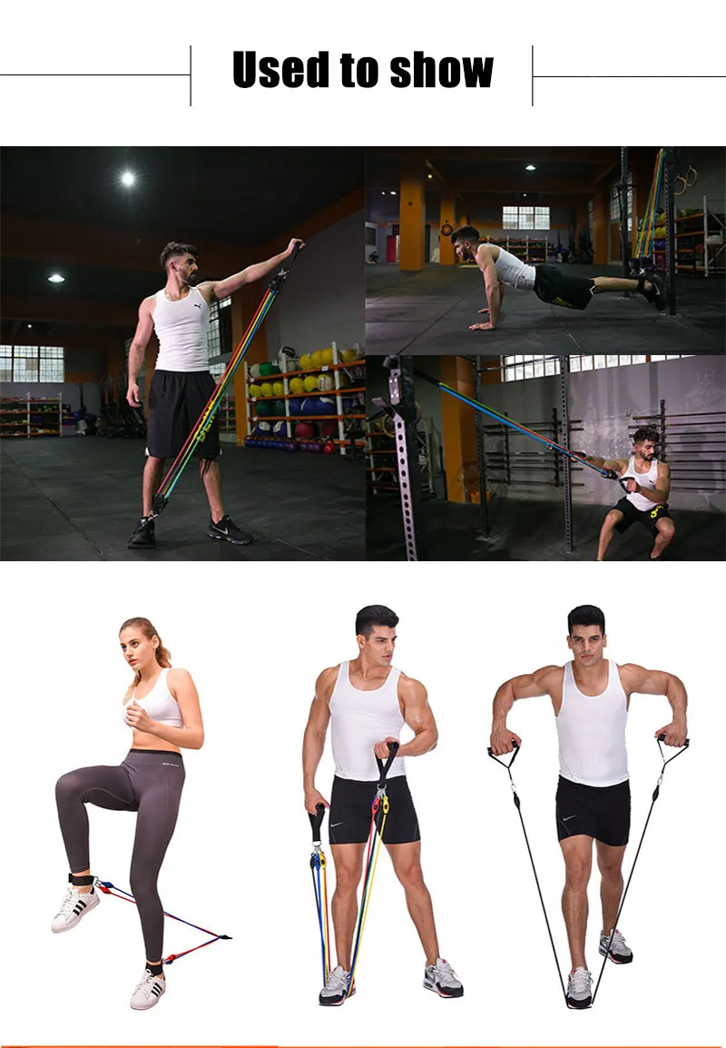 Качество 11 шт. Эспандеры Набор Йога упражнения фитнес-группа резиновая ...