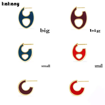 

Kakany 2020 New Fashion High Quality Single Red Enamel Oval Earrings from Monaco Women's Luxury Romantic Jewelry