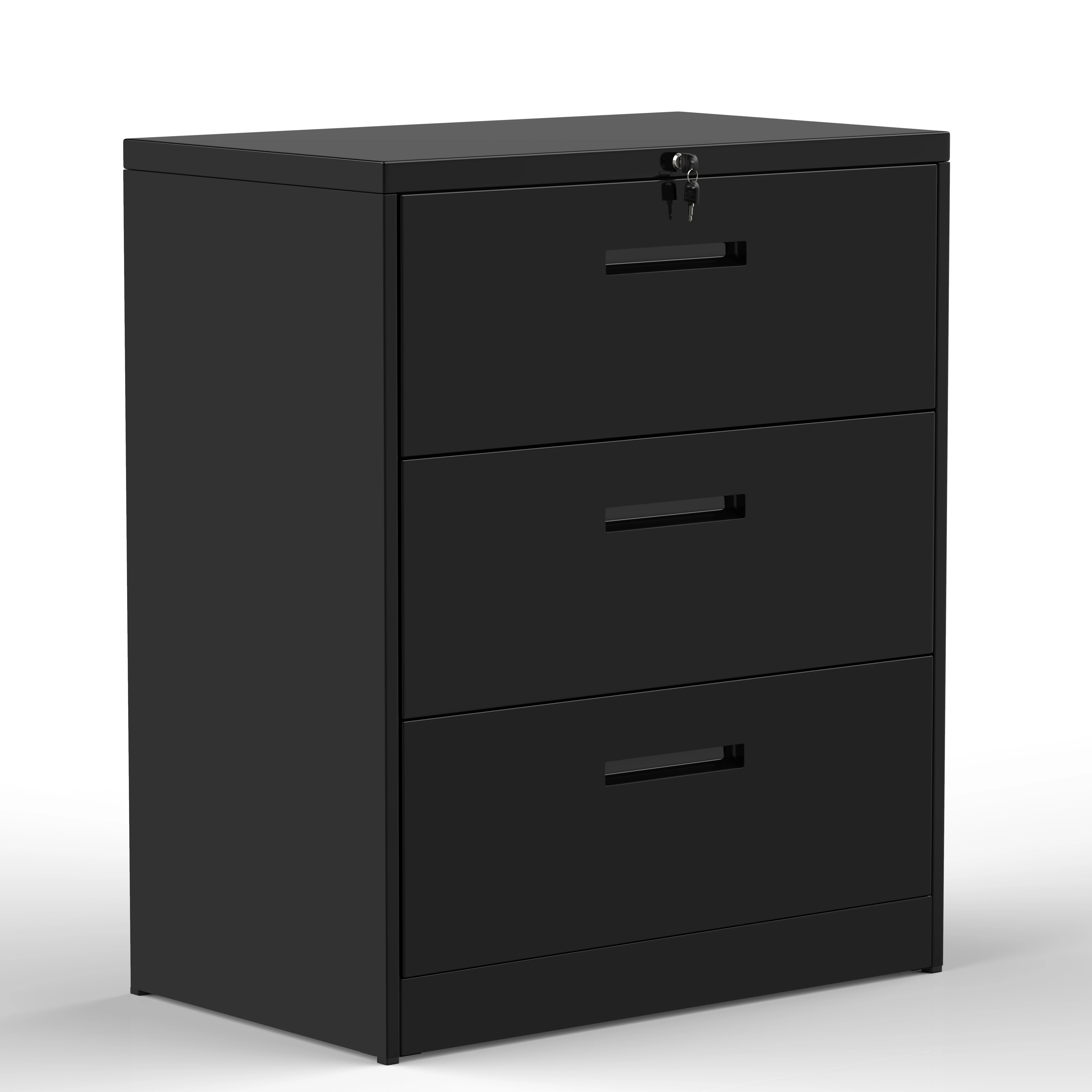 

Lateral File Cabinet Lockable Heavy Duty Metal 3 Drawer File Cabinet