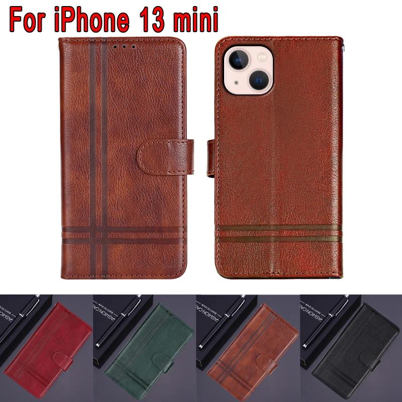 Nuova Custodia In Pelle Coque Per Iphone 13 Mini Custodia Flip Stand Portafoglio In Pelle Telefono Etui Shell Book Funda Per Apple 13 Mini Custodia