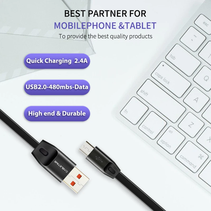 Высококачественный Кабель Micro USB CABLETIME кабель для Samsung Xiaomi Android шнур 2 4 А зарядное