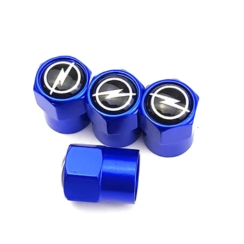

BLUE COLOR 4pcs/set New Car Tire Valve Caps fit for OPEL Astra H G J Insignia Mokka Zafira Corsa Vectra C D Antara car styling