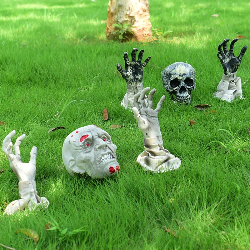 

Halloween horror paste ghost grass decoration horror scene layout atmosphere three-piece props wholesale spot wholesale