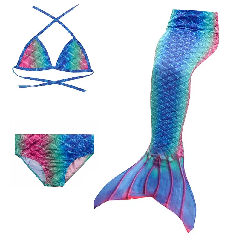Kids-Girls-Mermaid-Tails-For-Swimming-Fin-Swimsuit-Bathing-Suit-Tail-Mermaid-Wig-for-Girls-Costume(4)