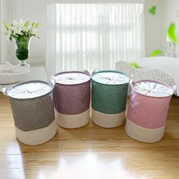 

Waterproof Canvas Laundry Basket Folding Clothes Organizer Storage Bucket Bag