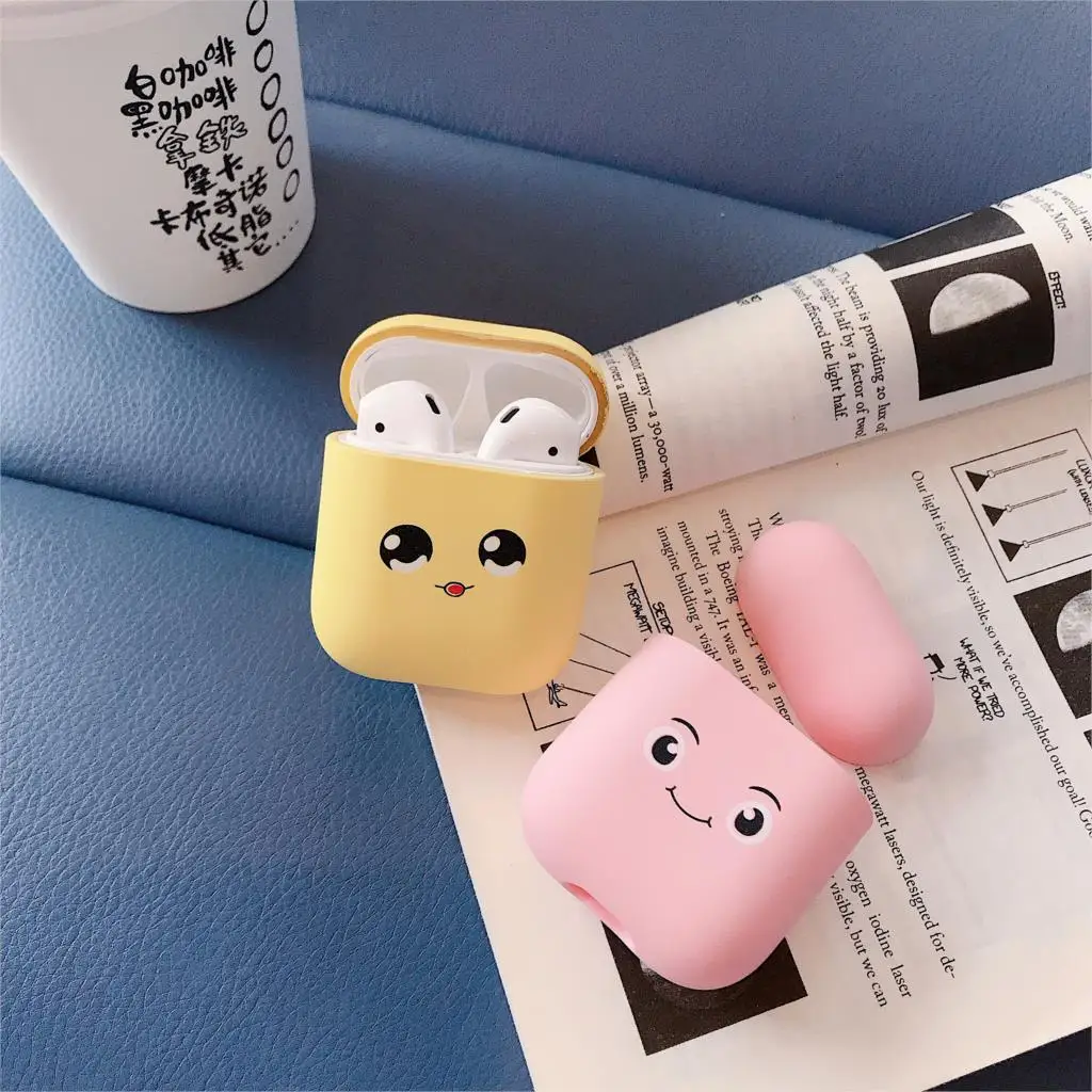 Милый мультяшный беспроводной Bluetooth чехол для наушников для Apple AirPods тонкий жесткий PC розовый чехол для наушников Защитный чехол зарядная коробка