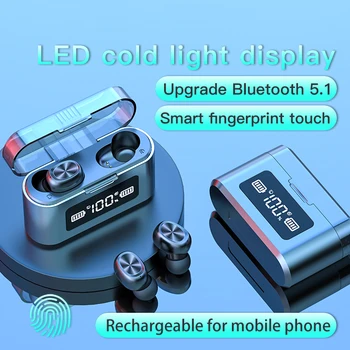 

Wireless Bluetooth 5.1 Earphone with Microphone Sports Waterproof Earphones Touch Control Music Earbuds For Phone