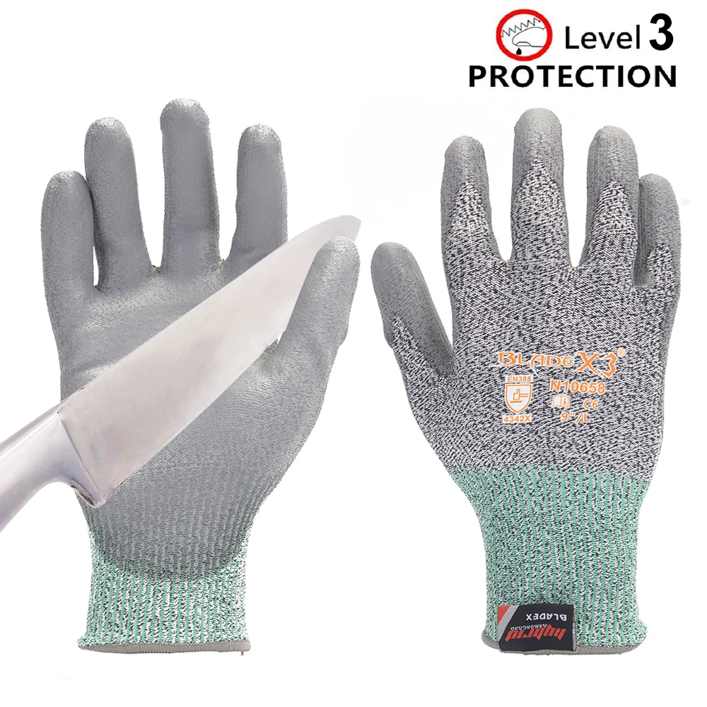 Cut Resistant Gloves Non-Slip Breathable Work Level 3 Protection Safety Durable for Gardening Construction | Безопасность и защита