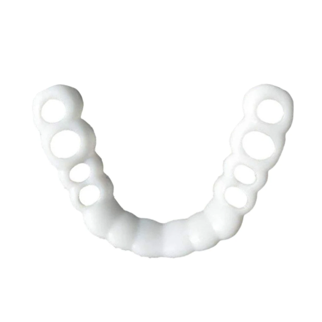 Силиконовые верхние/нижние многоразовые отбеливающие зубные протезы для взрослых, подходят для гибких косметических зубов, удобные покрытия из шпона, аксессуары для ухода за зубами - Цвет: Upper 1
