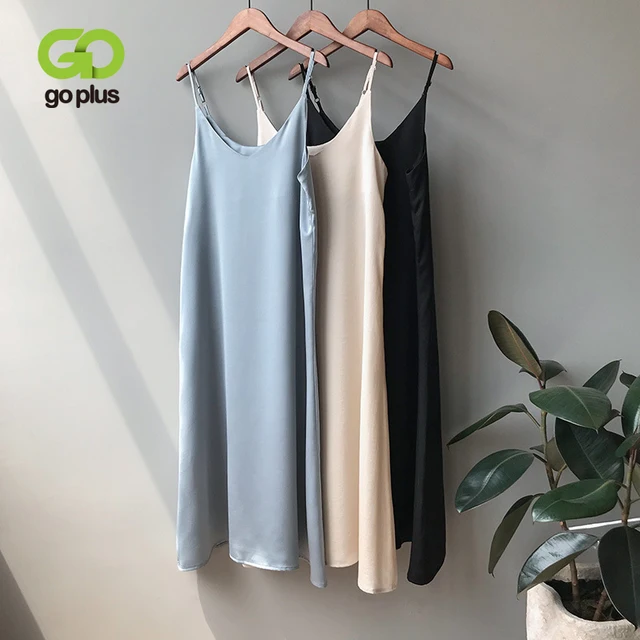 US $16.73 GOPLUS Women's Dress Satin Sling Strap Dresses Sexy Summer Backless Dress 2020 Ropa Mujer Sukienki 