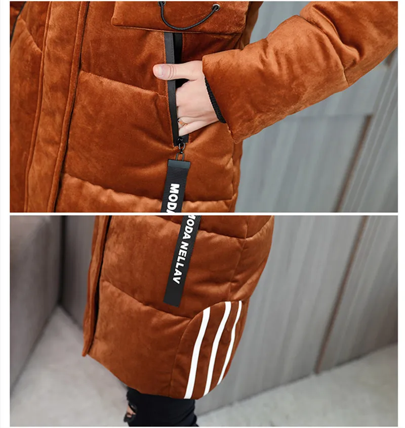 Большой размер, L-6XL, зимняя утепленная хлопковая куртка, новинка, женские длинные парки с капюшоном, пальто с меховым воротником, Повседневная теплая верхняя одежда R1032