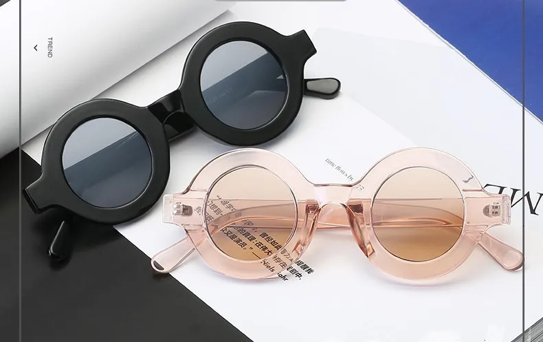 Белые, черные, маленькие круглые брендовые солнцезащитные очки для женщин и мужчин, Ins,, с буквенным принтом, оправа, женские солнцезащитные очки, винтажные, пара оттенков