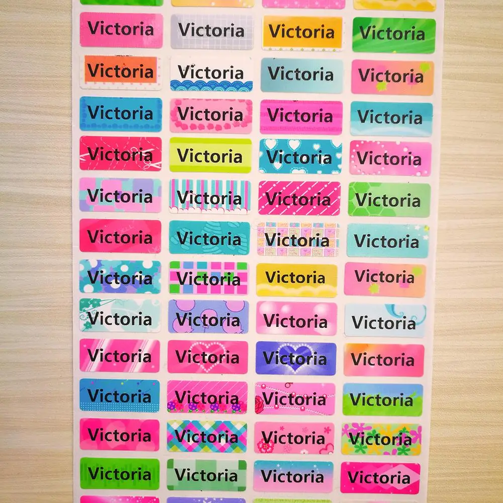 100 pcs Water Proof School Label Personalized Name Stickers Decal Multi Purpose Colorful Multi Color Scrapbooking & Stamps