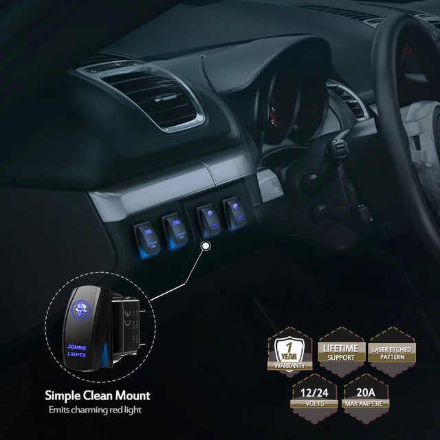 MICTUNING 5Pin 독점 SPST 토글 스위치: 다양한 장비의 조명 및 전자 장비를 제어하는 데 이상적인 고품질 스위치