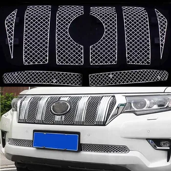 

For Toyota Land Cruiser Prado 150 FJ150 2018 2019 Stainless Steel Pest Net Mesh Accessories Front Mesh Grille Cover 8PCS