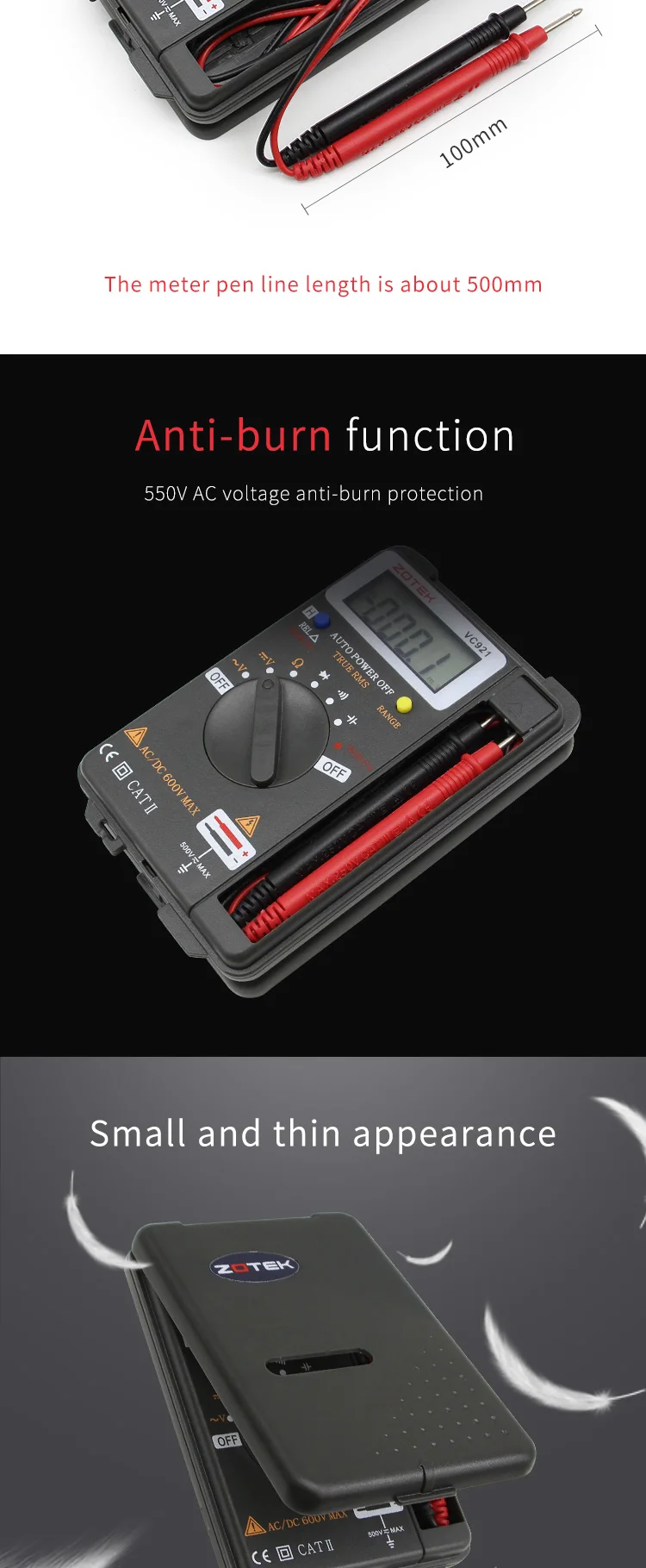 multímetro digital handheld bolso capacitância resistência frequência tester