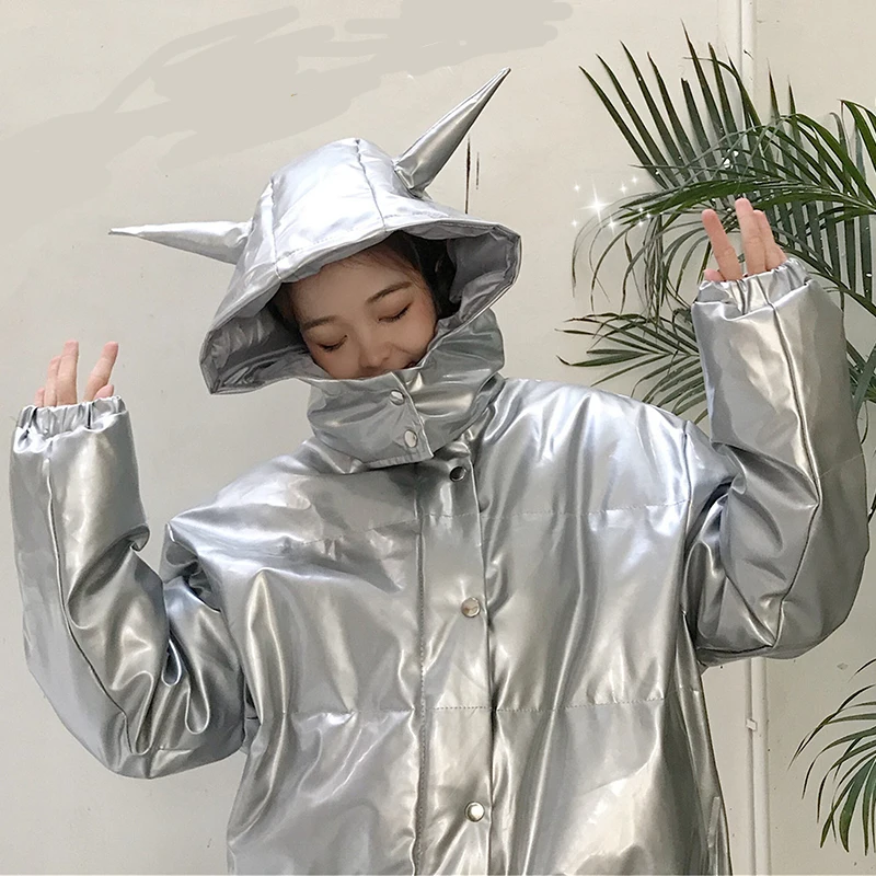 Блестящие толстовки, толстое пальто, зимняя короткая куртка для женщин, хлопковая теплая парка с подкладкой, уличная одежда для женщин, блестящая верхняя одежда